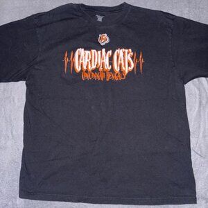 Reebok Cincinnati Bengals Cardiac Cats T‑Shirt Men’s XL Black NFL Graphic Shirt
